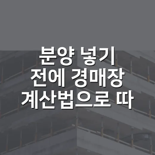 분양 넣기 전에 경매장 계산법으로 따져봤더니 보이는 것들 - 요약