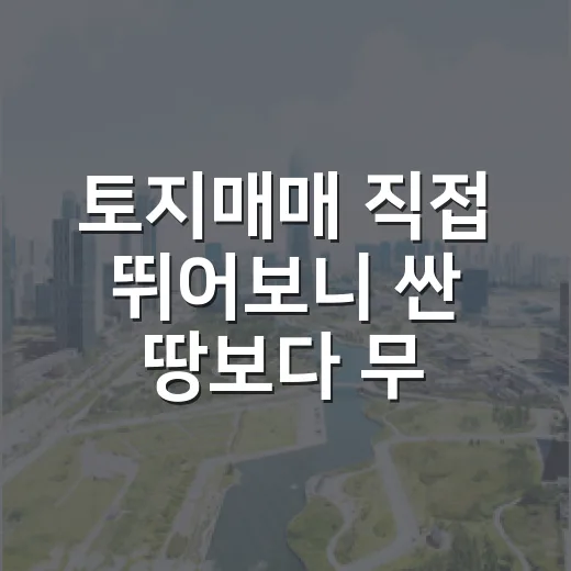 토지매매 직접 뛰어보니 싼 땅보다 무서운 건 따로 있었습니다 - 요약