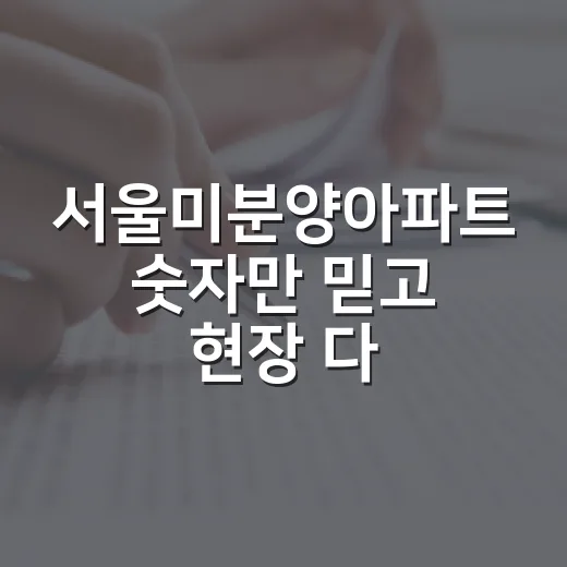 서울미분양아파트 숫자만 믿고 현장 다녀왔더니 보인 것들 - 요약