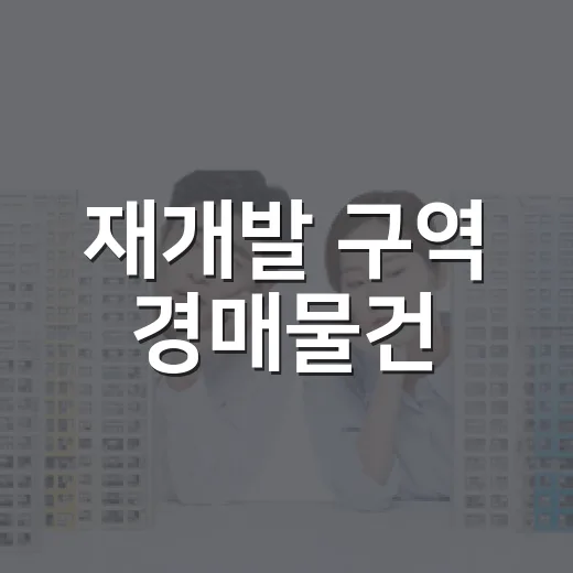 재개발 구역 경매물건, 싸 보여서 직접 들어갔다가 식은땀 난 이야기 - 요약
