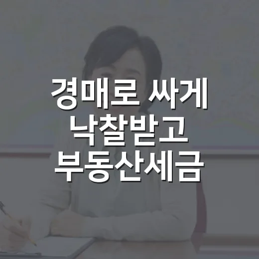 경매로 싸게 낙찰받고 부동산세금 계산했더니 남는 돈이 달라졌습니다 - 요약