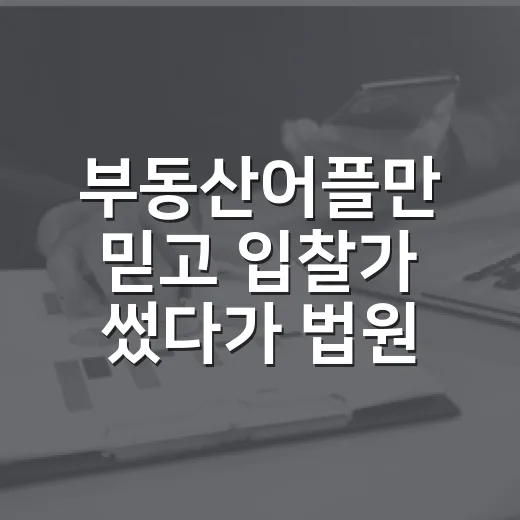부동산어플만 믿고 입찰가 썼다가 법원 앞에서 멈춘 후기 - 요약