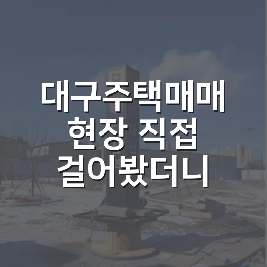 대구주택매매 현장 직접 걸어봤더니, 가격보다 먼저 보이는 것들 - 요약