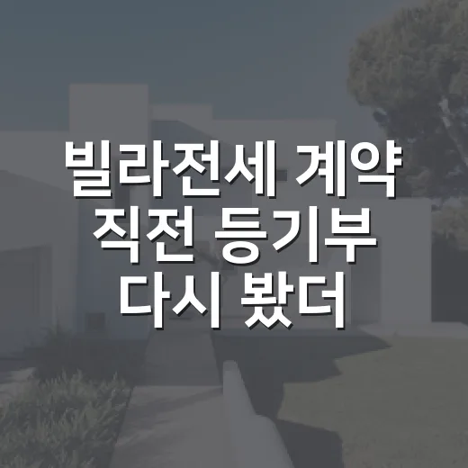 빌라전세 계약 직전 등기부 다시 봤더니, 경매장에서 보던 위험 신호가 그대로 있었습니다 - 요약