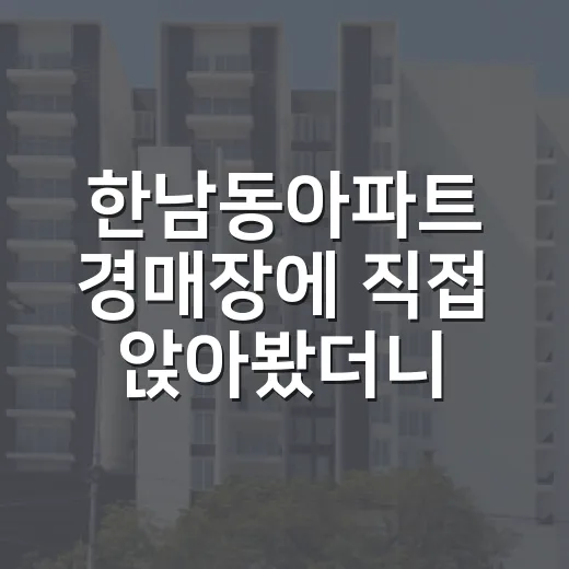 한남동아파트 경매장에 직접 앉아봤더니, 초보가 먼저 봐야 할 건 수익률이 아니었습니다 - 요약