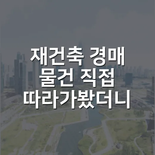 재건축 경매 물건 직접 따라가봤더니 숫자보다 무서운 게 따로 있었습니다 - 요약