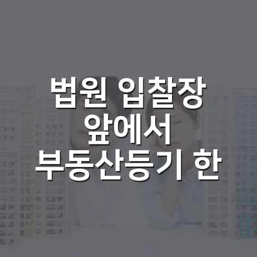 법원 입찰장 앞에서 부동산등기 한 줄 보고 발 뺀 이야기 - 요약