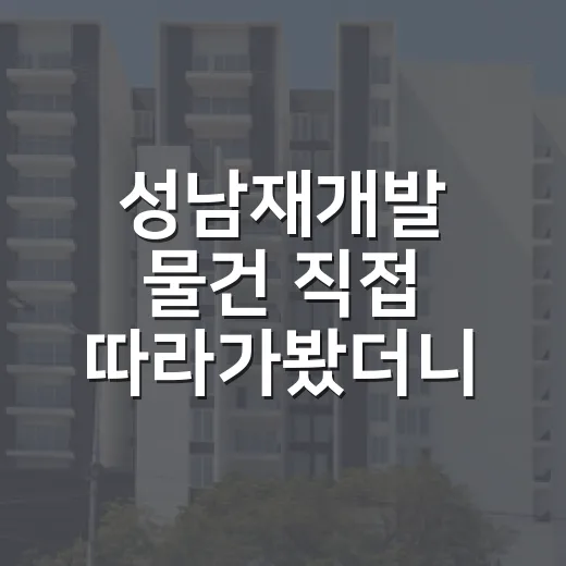 성남재개발 물건 직접 따라가봤더니, 입찰가보다 이주비가 더 무서웠다 - 요약