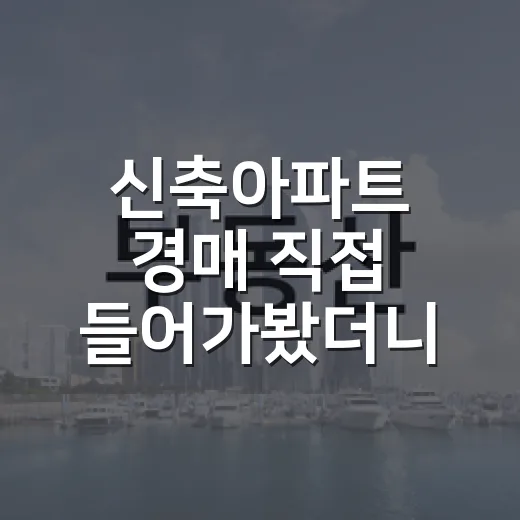신축아파트 경매 직접 들어가봤더니, 새집이라는 말에 가려진 비용이 보였습니다 - 요약