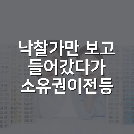 낙찰가만 보고 들어갔다가 소유권이전등기비용에서 멈칫한 이야기 - 요약