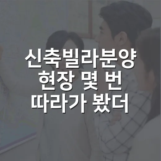 신축빌라분양 현장 몇 번 따라가 봤더니 초보가 놓치는 돈이 보였습니다 - 요약