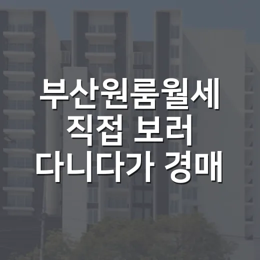 부산원룸월세 직접 보러 다니다가 경매 물건까지 계산해본 후기 - 요약