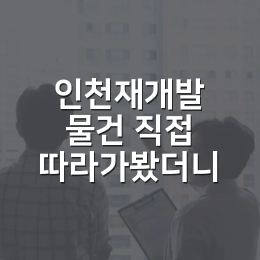 인천재개발 물건 직접 따라가봤더니, 경매 초보가 놓치기 쉬운 돈의 순서 - 요약