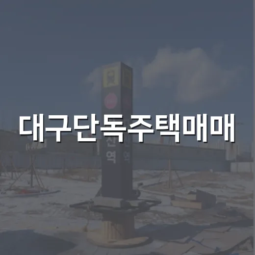 대구단독주택매매, 경매장에서 직접 굴려보니 보이는 진짜 변수들 - 요약