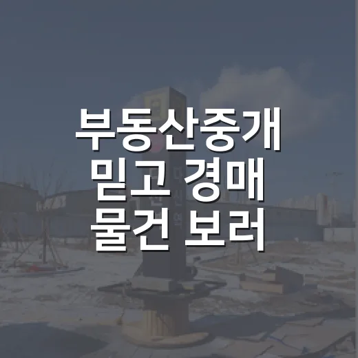 부동산중개 믿고 경매 물건 보러 갔다가, 제가 계약서부터 다시 펼친 이유 - 요약