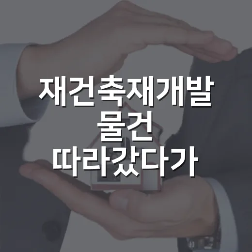 재건축재개발 물건 따라갔다가 현장에서 식은땀 난 이야기 - 요약
