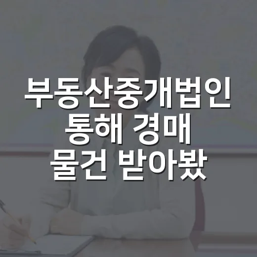 부동산중개법인 통해 경매 물건 받아봤더니, 편한 만큼 더 봐야 할 게 있었습니다 - 요약