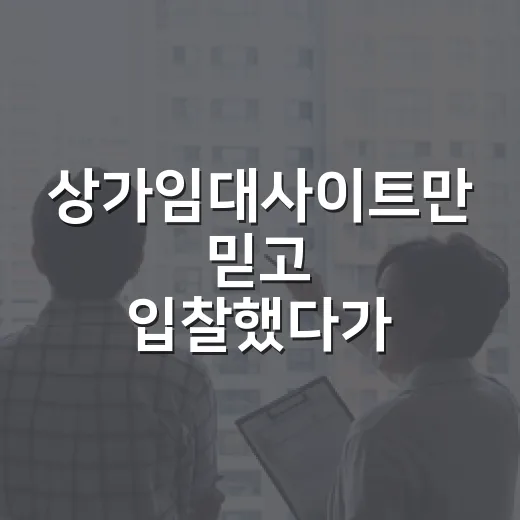 상가임대사이트만 믿고 입찰했다가 현장에서 다시 계산해본 이야기 - 요약