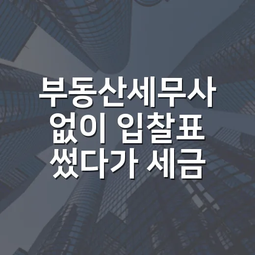 부동산세무사 없이 입찰표 썼다가 세금에서 식은땀 난 이야기 - 요약