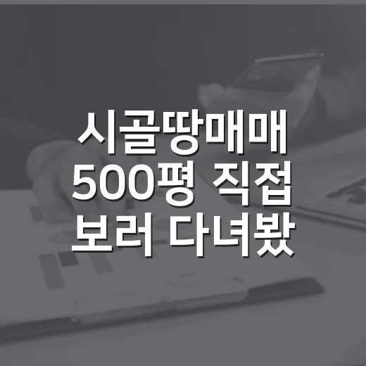 시골땅매매 500평 직접 보러 다녀봤더니, 싼 땅은 이유가 있더라 - 요약