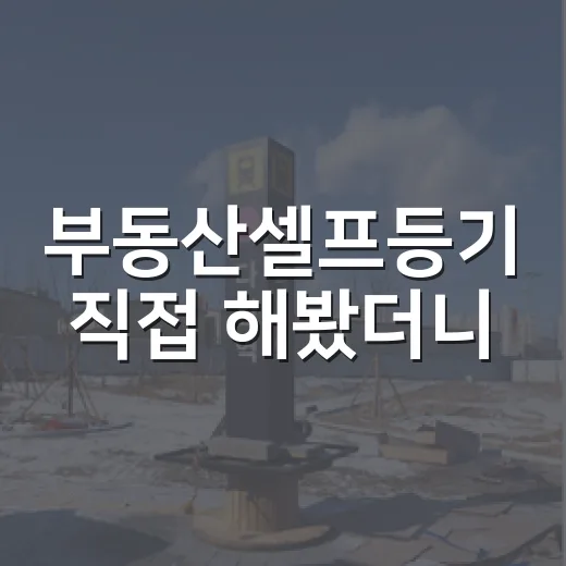 부동산셀프등기 직접 해봤더니, 돈보다 신경 쓸 게 더 많았습니다 - 요약