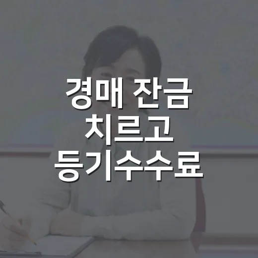 경매 잔금 치르고 등기수수료 영수증 받아보니, 진짜 돈 새는 곳은 따로 있었습니다 - 요약