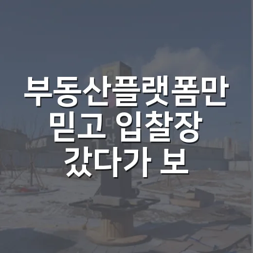 부동산플랫폼만 믿고 입찰장 갔다가 보증금 날릴 뻔한 이야기 - 요약