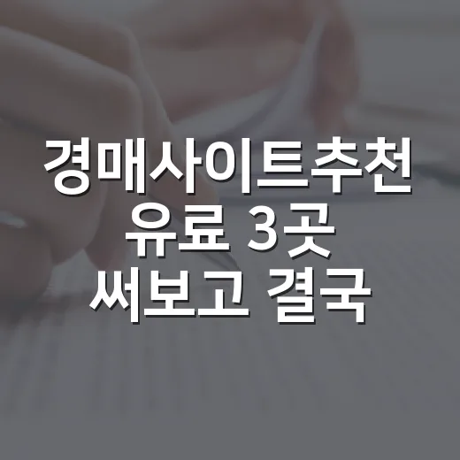 경매사이트추천 유료 3곳 써보고 결국 법원 자료로 돌아간 이야기 - 요약