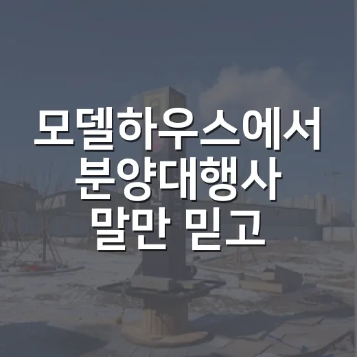 모델하우스에서 분양대행사 말만 믿고 계약할 뻔했던 이야기 - 요약