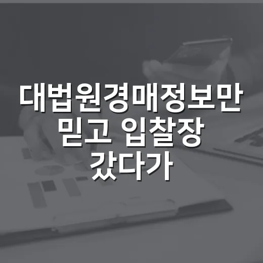 대법원경매정보만 믿고 입찰장 갔다가 식은땀 난 이야기 - 요약