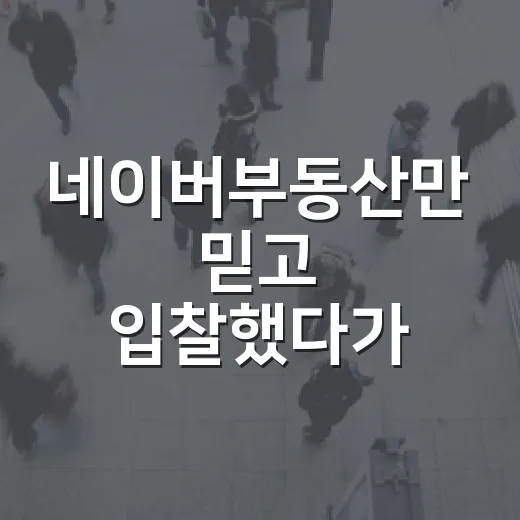 네이버부동산만 믿고 입찰했다가 현장에서 식은땀 난 이야기 - 요약