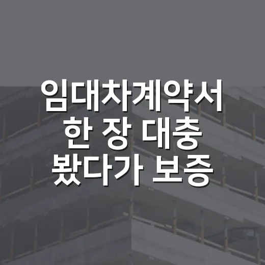 임대차계약서 한 장 대충 봤다가 보증금 묶인 사람을 옆에서 봤습니다 - 요약