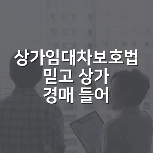 상가임대차보호법 믿고 상가 경매 들어갔다가 현장에서 배운 것들 - 요약