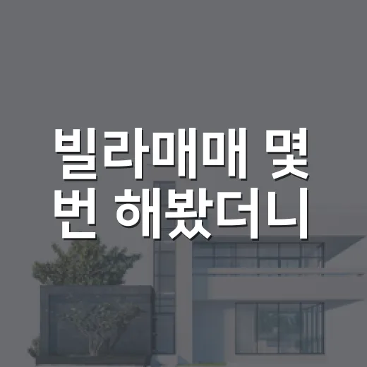 빌라매매 몇 번 해봤더니, 초보가 놓치는 돈 새는 구멍이 보였습니다 - 요약