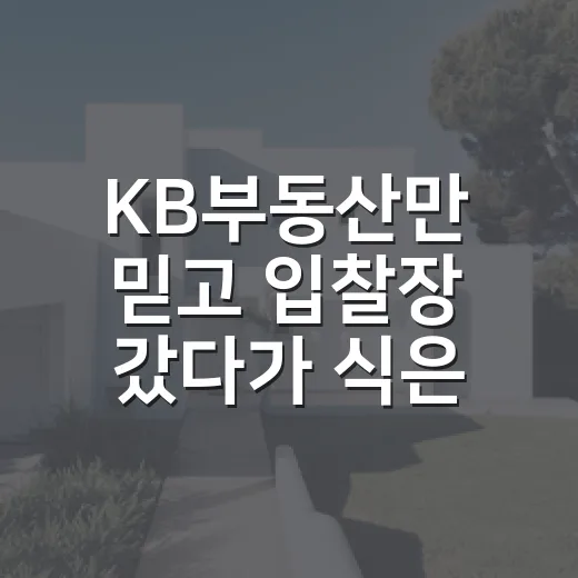 KB부동산만 믿고 입찰장 갔다가 식은땀 난 이야기 - 요약