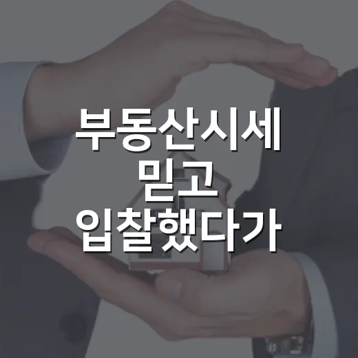 부동산시세 믿고 입찰했다가 잔금날 식은땀 난 이야기 - 요약