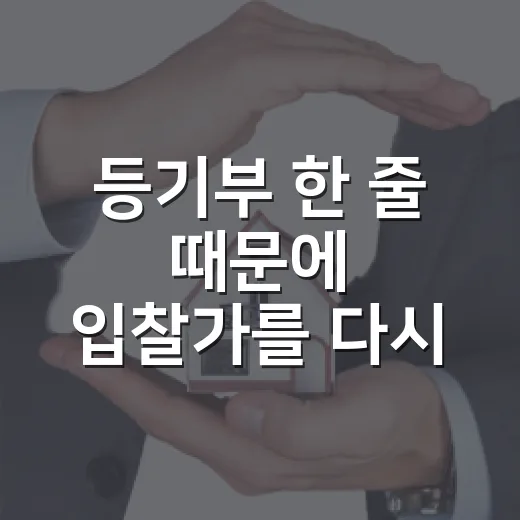 등기부 한 줄 때문에 입찰가를 다시 깎아본 날 - 요약