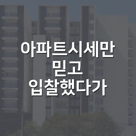 아파트시세만 믿고 입찰했다가 잔금 때 식은땀 난 이야기 - 요약