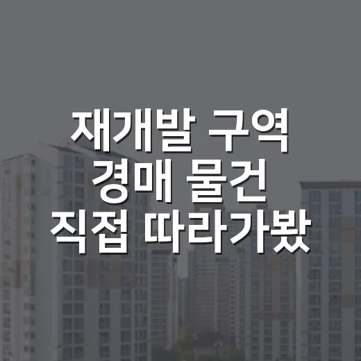 재개발 구역 경매 물건 직접 따라가봤더니, 싸 보이는 가격보다 무서운 게 따로 있었습니다 - 요약
