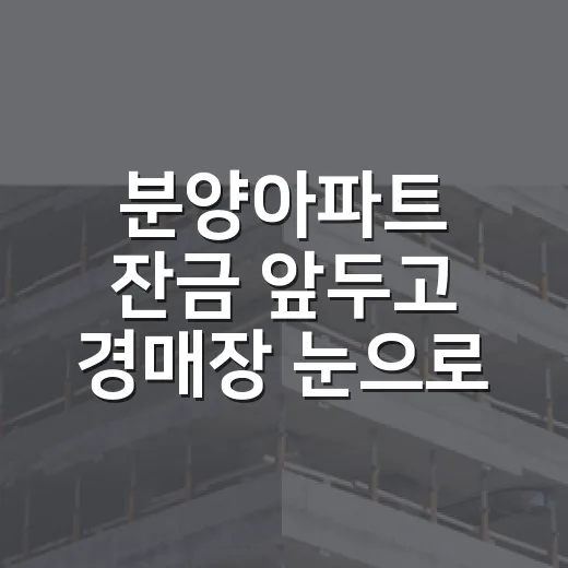 분양아파트 잔금 앞두고 경매장 눈으로 다시 봐봤더니 - 요약