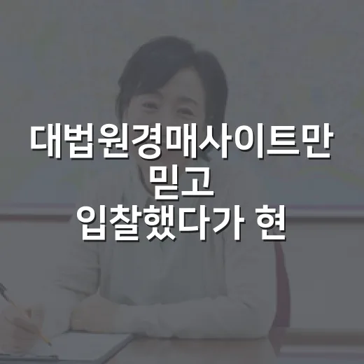 대법원경매사이트만 믿고 입찰했다가 현장에서 식은땀 난 이야기 - 요약