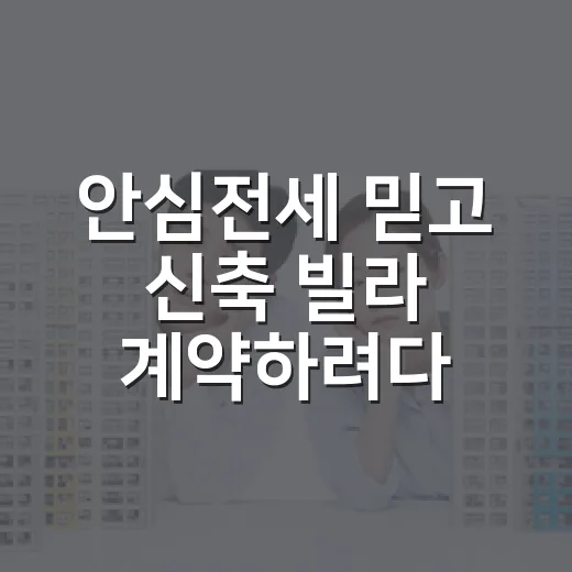 안심전세 믿고 신축 빌라 계약하려다 등기부 한 줄에 멈춘 이야기 - 요약