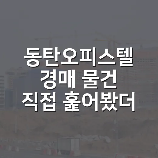 동탄오피스텔 경매 물건 직접 훑어봤더니, 싼 가격보다 먼저 보인 것들 - 요약