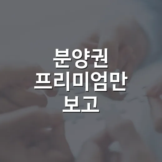 분양권 프리미엄만 보고 들어갔다가 계산 다시 한 이야기 - 요약