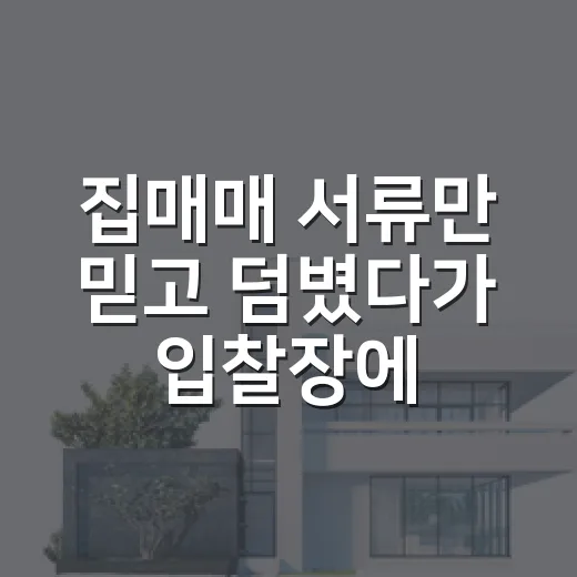 집매매 서류만 믿고 덤볐다가 입찰장에서 식은땀 난 이야기 - 요약