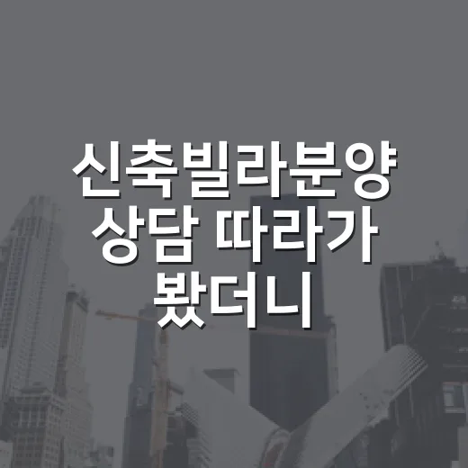 신축빌라분양 상담 따라가 봤더니, 입찰장보다 더 조용히 위험한 순간들 - 요약