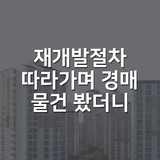 재개발절차 따라가며 경매 물건 봤더니, 싸 보이는 집이 더 무서웠습니다 - 요약
