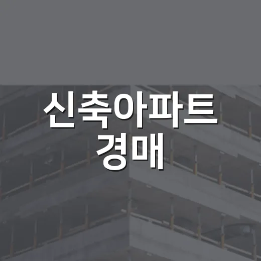 신축아파트 경매, 새집인 줄 알고 들어갔다가 숫자에 놀란 이야기 - 요약