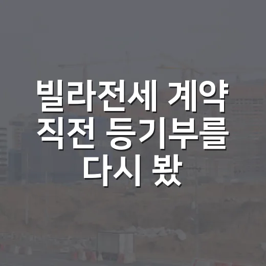 빌라전세 계약 직전 등기부를 다시 봤더니 보증금 3천만 원이 먼저 빠져 있었습니다 - 요약