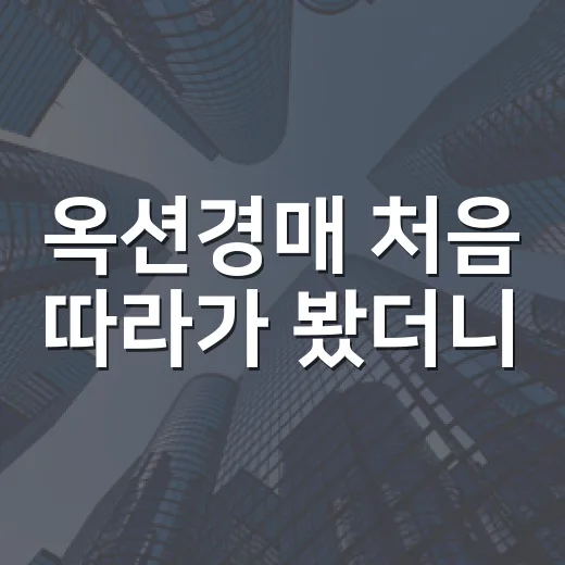 옥션경매 처음 따라가 봤더니, 숫자보다 먼저 보인 함정들 - 요약